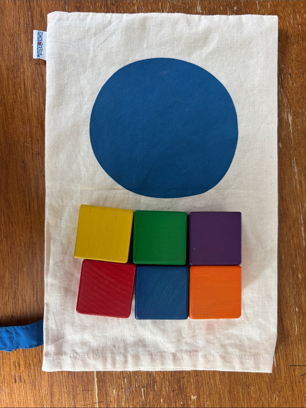 Wooden Colorful Building Blocks Set by montitoys with bag